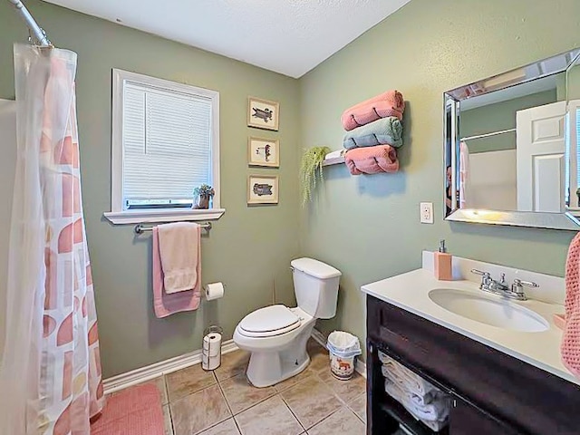 341 Red Wolf Ln, Brookeland, TX 75931 - bathroom featuring vanity, tile patterned floors, and curtained shower