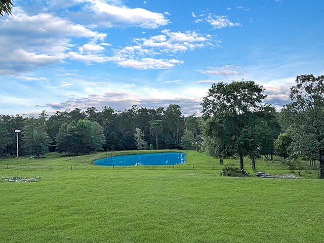 341 Red Wolf Ln, Brookeland, TX 75931 - outdoor pool with a yard