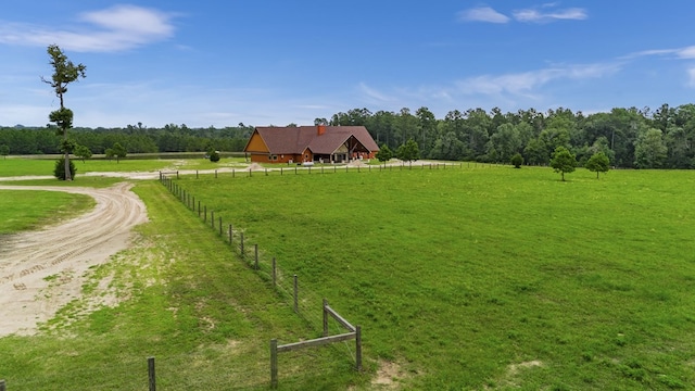 view of yard featuring a rural view