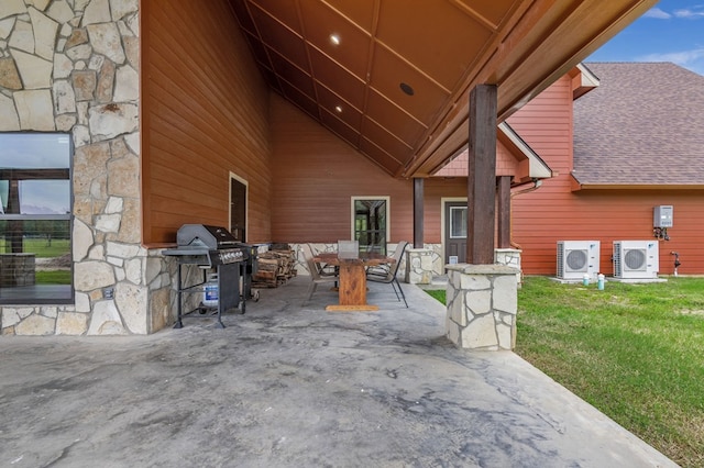 view of patio featuring ac unit and area for grilling