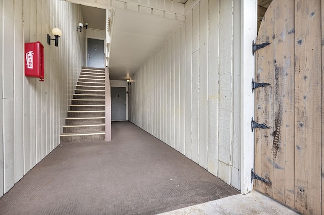 interior space featuring carpet flooring