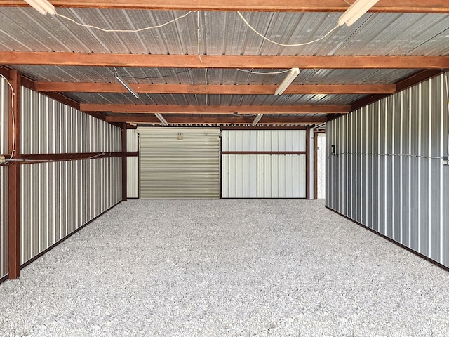 garage featuring metal wall