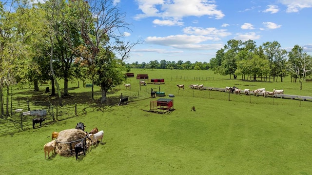 view of home's community featuring a lawn and a rural view