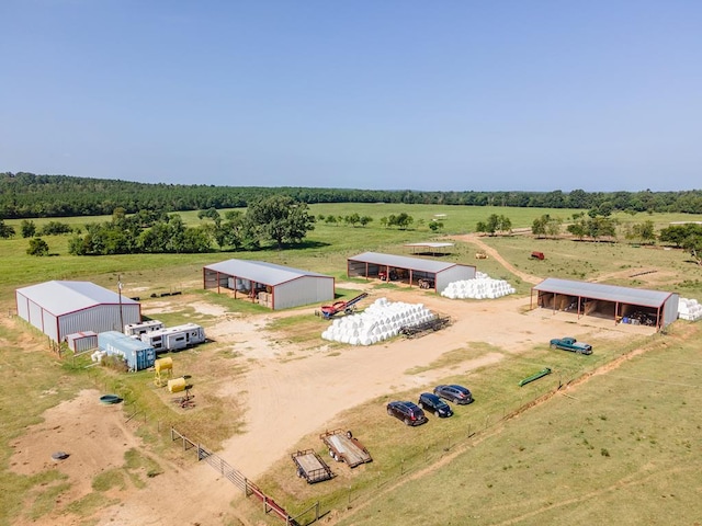 drone / aerial view with a rural view