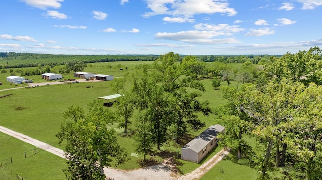 bird's eye view with a rural view