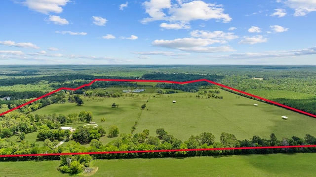 drone / aerial view featuring a rural view