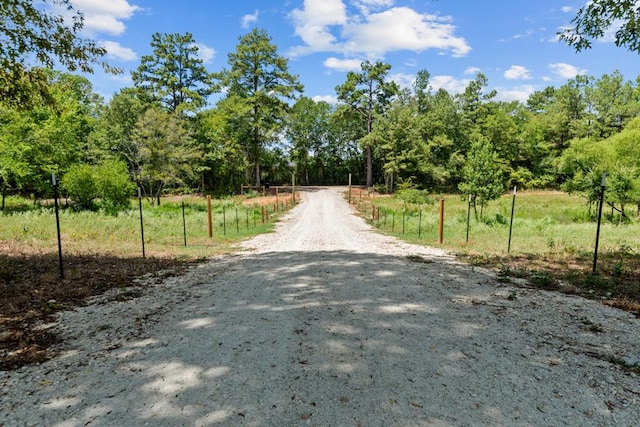 view of street featuring a rural view