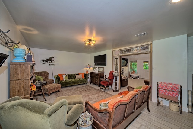 living room featuring hardwood / wood-style flooring