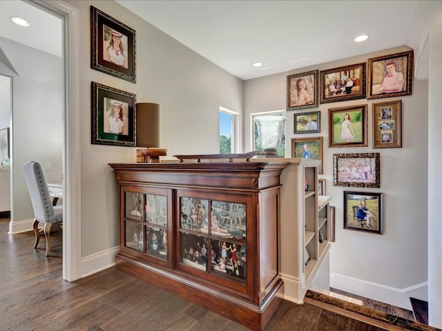 1811 Caspers Cv, Lufkin, TX 75904 - hallway featuring dark wood finished floors and recessed lighting