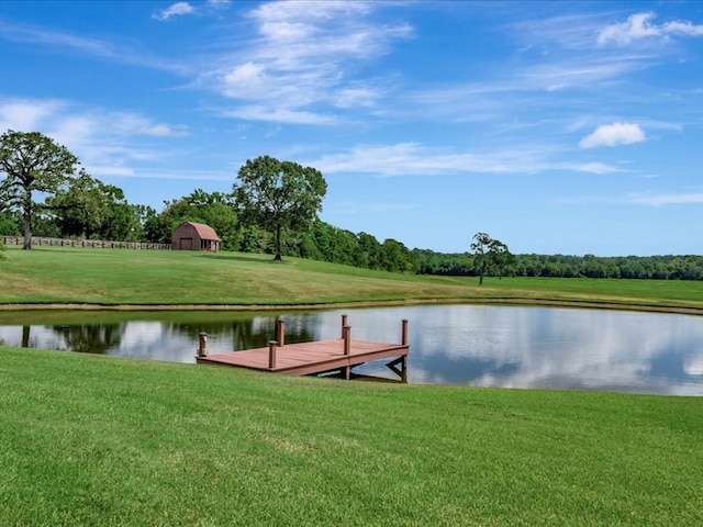 1811 Caspers Cv, Lufkin, TX 75904 - dock featuring a yard and a water view