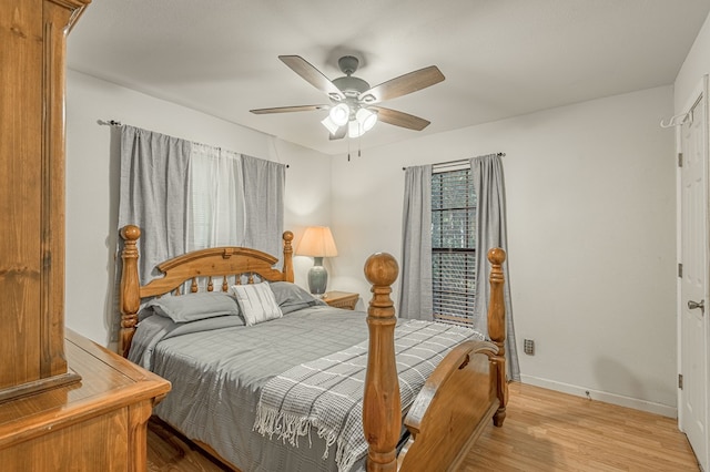 1500 New Haven Rd, Hemphill, TX 75948 - bedroom with ceiling fan and light hardwood / wood-style flooring