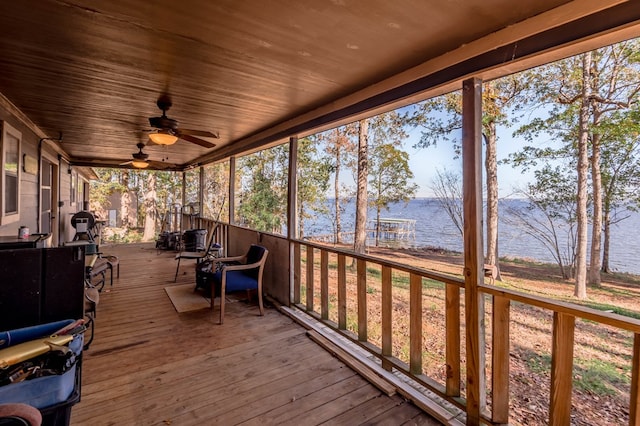 1500 New Haven Rd, Hemphill, TX 75948 - unfurnished sunroom with a water view and a wealth of natural light