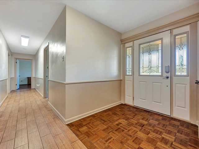 entrance foyer with hardwood / wood-style floors