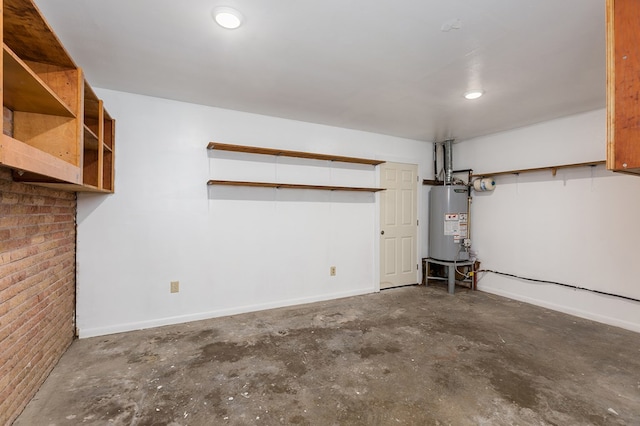 garage featuring gas water heater