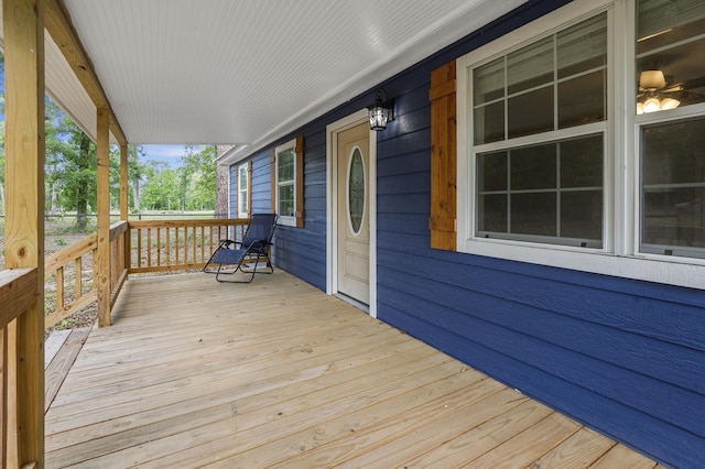 wooden terrace with covered porch