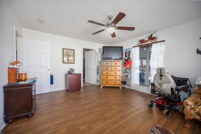 miscellaneous room featuring ceiling fan