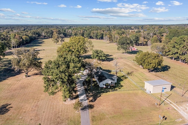 drone / aerial view featuring a rural view