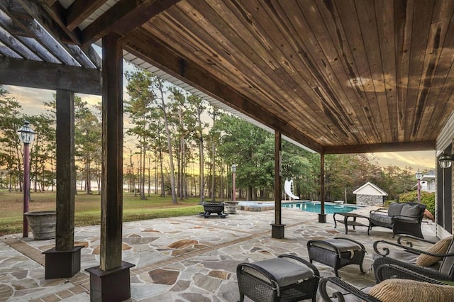 2101 Fm 1007, Brookeland, TX 75931 - view of patio terrace at dusk