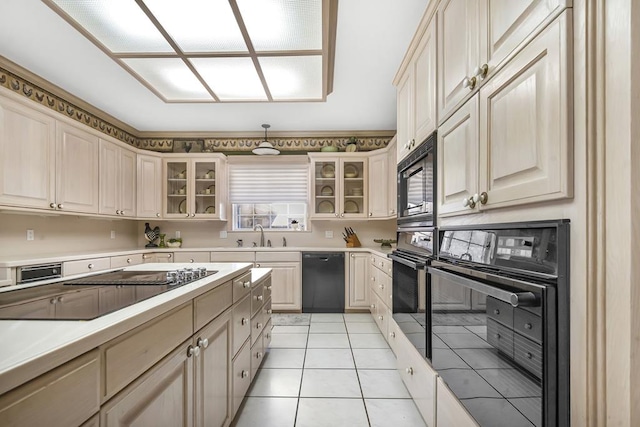 2101 Fm 1007, Brookeland, TX 75931 - kitchen with black appliances, light tile patterned floors, and sink