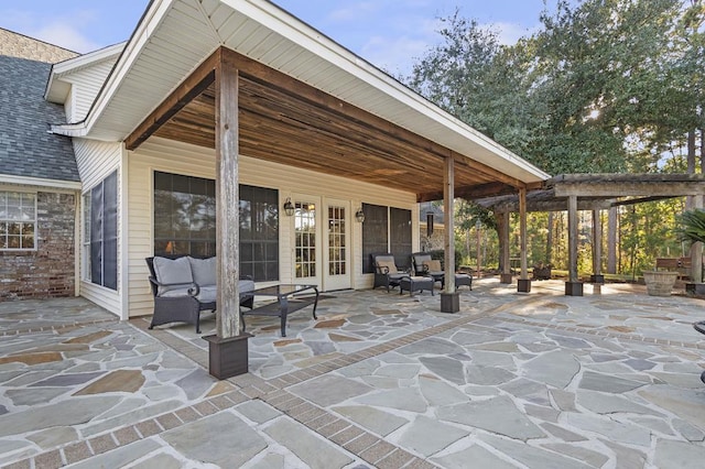 view of patio featuring an outdoor hangout area