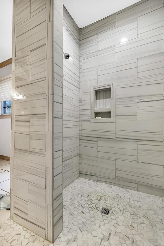 2101 Fm 1007, Brookeland, TX 75931 - bathroom with a shower and tile patterned flooring