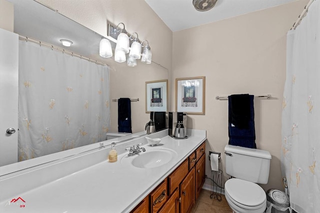 140 Eastwood Dr, Milam, TX 75959 - bathroom featuring toilet, vanity, and tile patterned floors