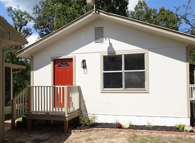 view of front of property with a deck