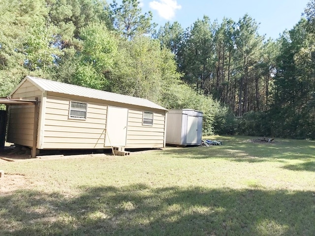 view of shed featuring a carport