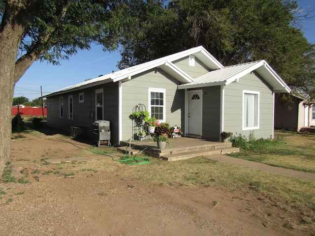 view of single story home