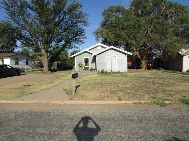 ranch-style house featuring a front yard