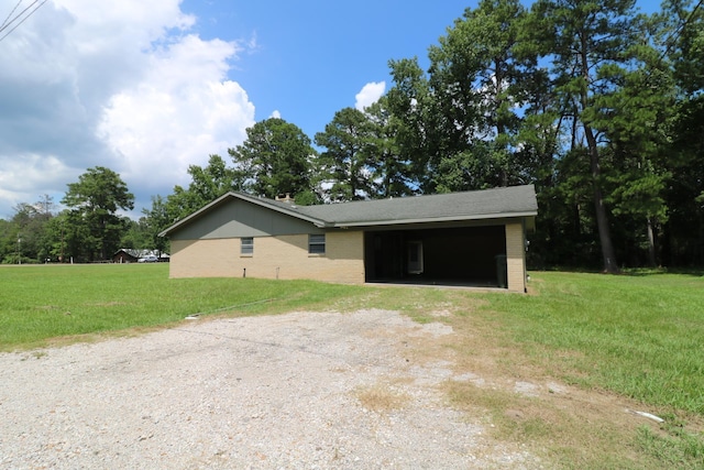 exterior space with a front yard