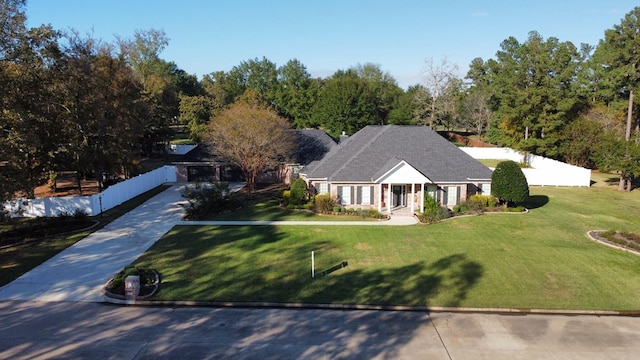 view of front of house with a front lawn and a porch