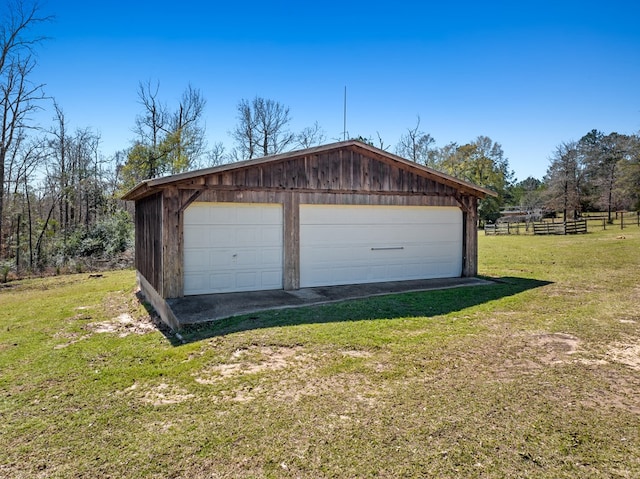 view of detached garage