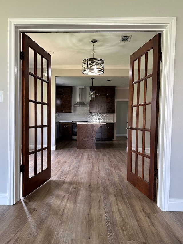 130CR740 County Road 740, Buna, TX 77612 - hallway with dark wood-style flooring, ornamental molding, and baseboards
