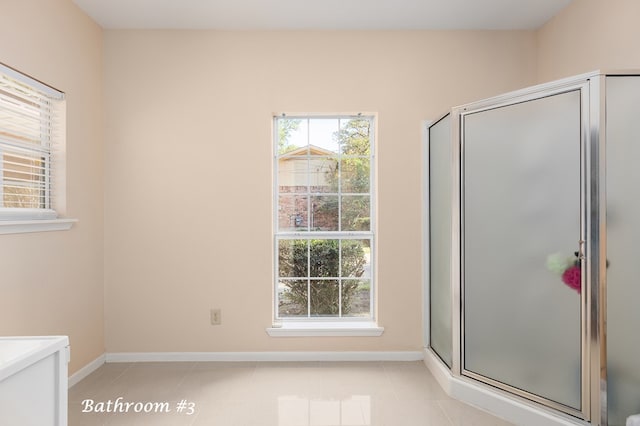 309 Hunters Creek Dr, Lufkin, TX 75901 - full bath with a shower stall, tile patterned flooring, and vanity
