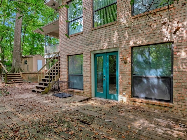 rear view of property with a deck