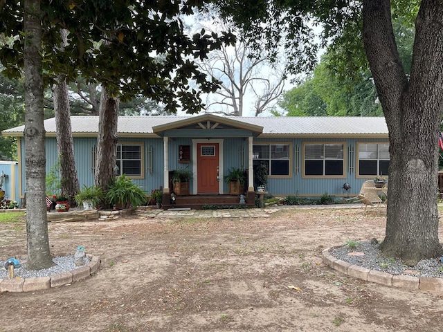 view of single story home