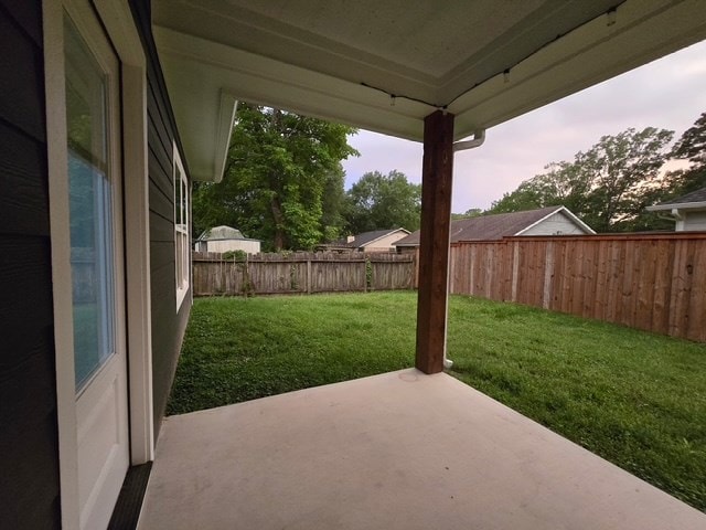 view of patio with a fenced backyard