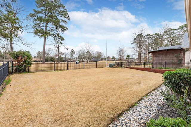 view of yard with a rural view