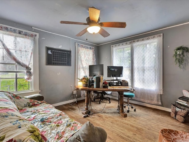 203 Chandler St, Diboll, TX 75941 - office with plenty of natural light, wood finished floors, ceiling fan, and crown molding