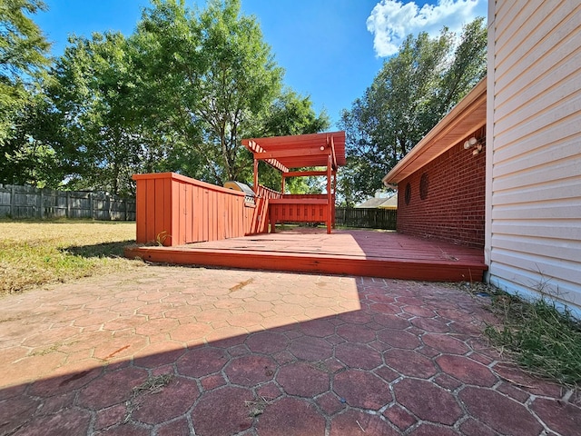 view of patio / terrace with a wooden deck