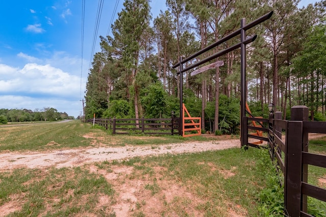 view of yard with fence