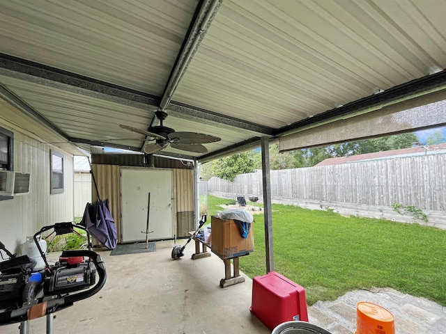 view of patio / terrace with ceiling fan