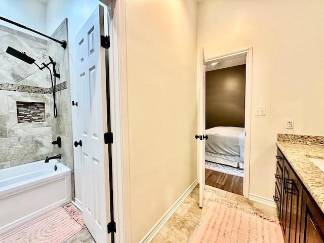 4815 Fm 2827, Warren, TX 77664 - full bathroom with vanity, shower / bathtub combination, baseboards, and ensuite bathroom