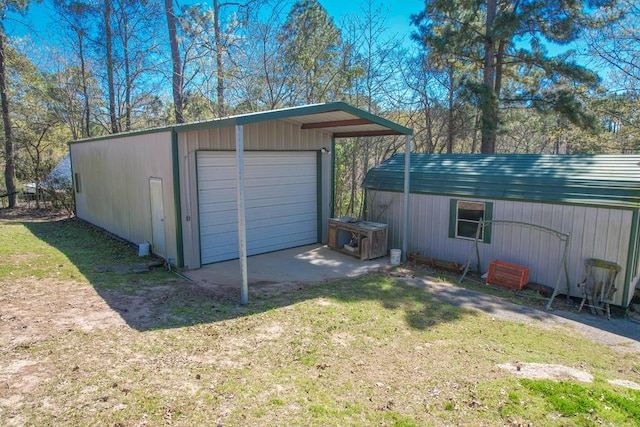 garage with a detached garage