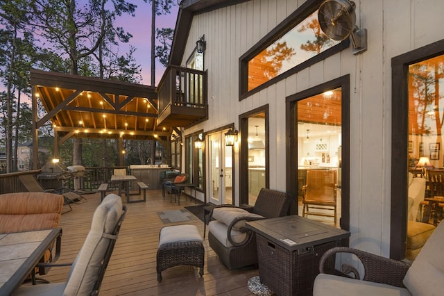 130 Boxwood Ln, Brookeland, TX 75931 - deck with grilling area and outdoor lounge area