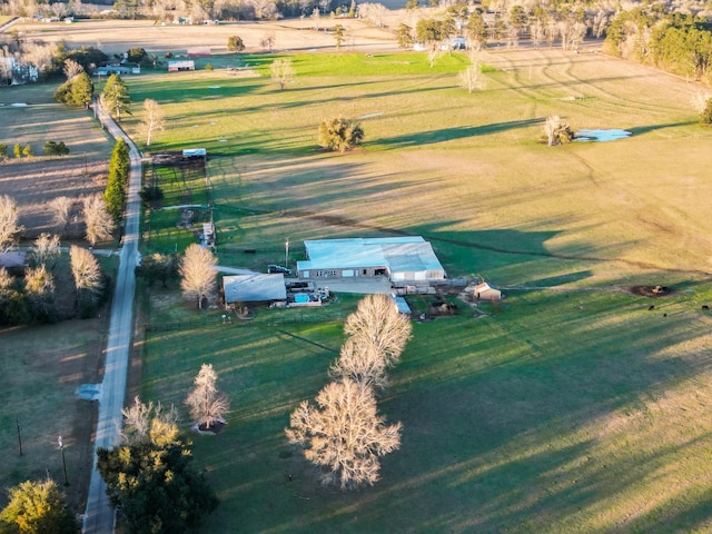 aerial view with a rural view