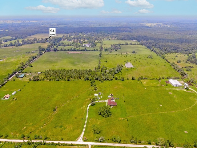 drone / aerial view featuring a rural view