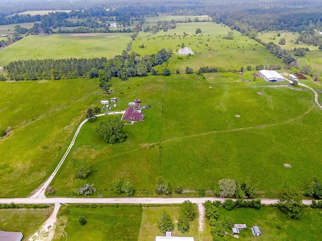 bird's eye view with a rural view