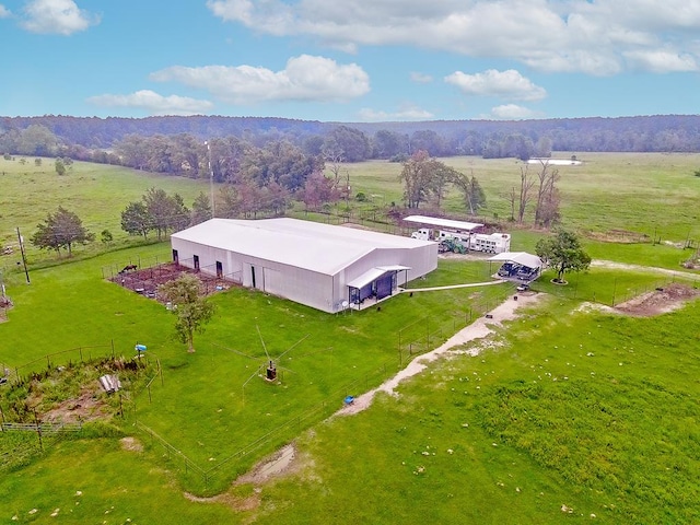 drone / aerial view with a rural view